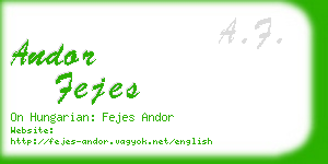 andor fejes business card
